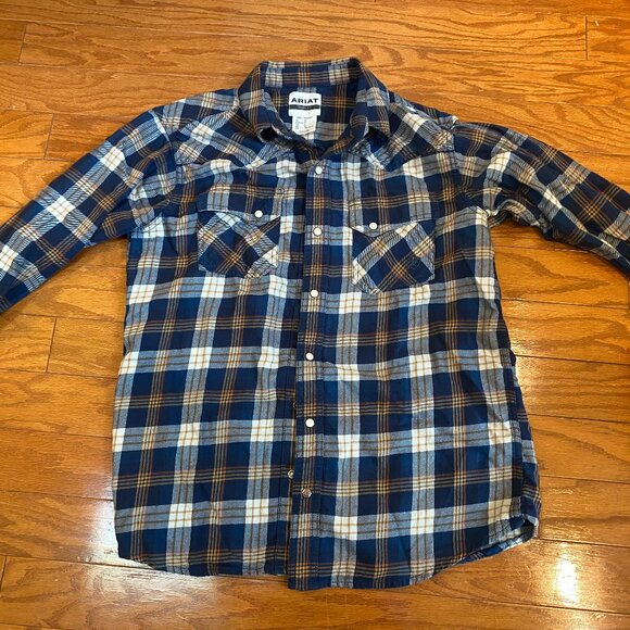 ARIAT Retro Fit Men's Flannel size Medium - Picture 1 of 2